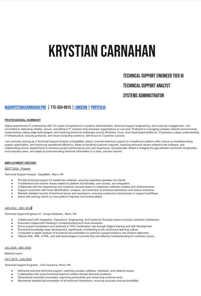 Resume KrystianCarnahanResume